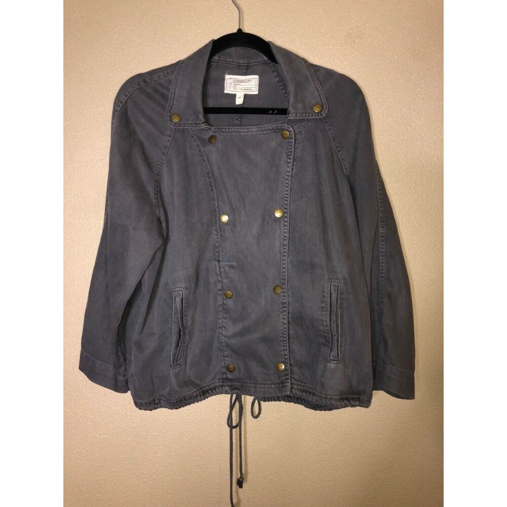 Current Elliot Hippie Grunge Goth Edgy Army Gray Military Double Breasted Jacket
